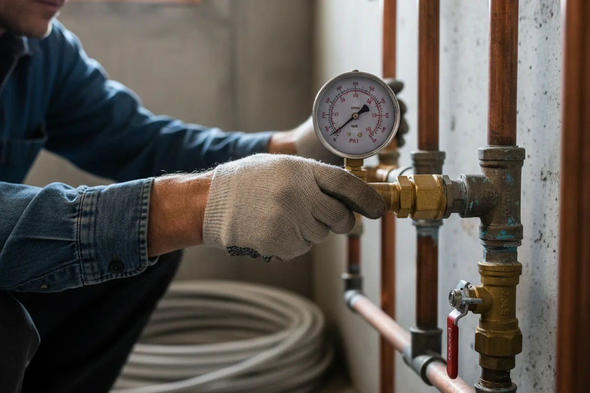 Pressure testing a repaired line during Water Line Repair in Chisago City
